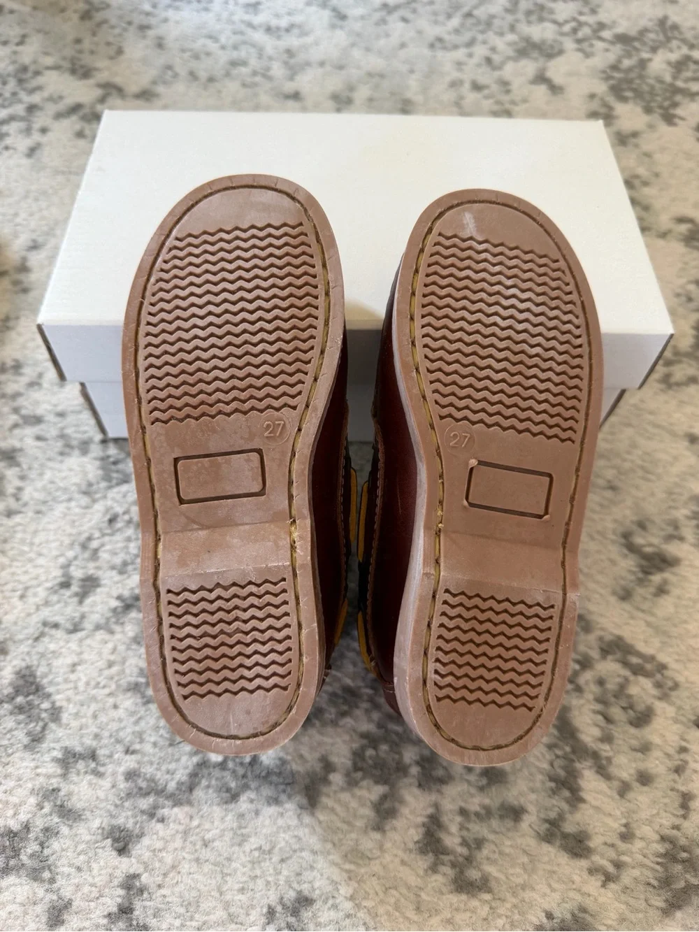 Kids Brown Leather Boat Shoes - Classic Lace-Up handmade in Spain EU 27